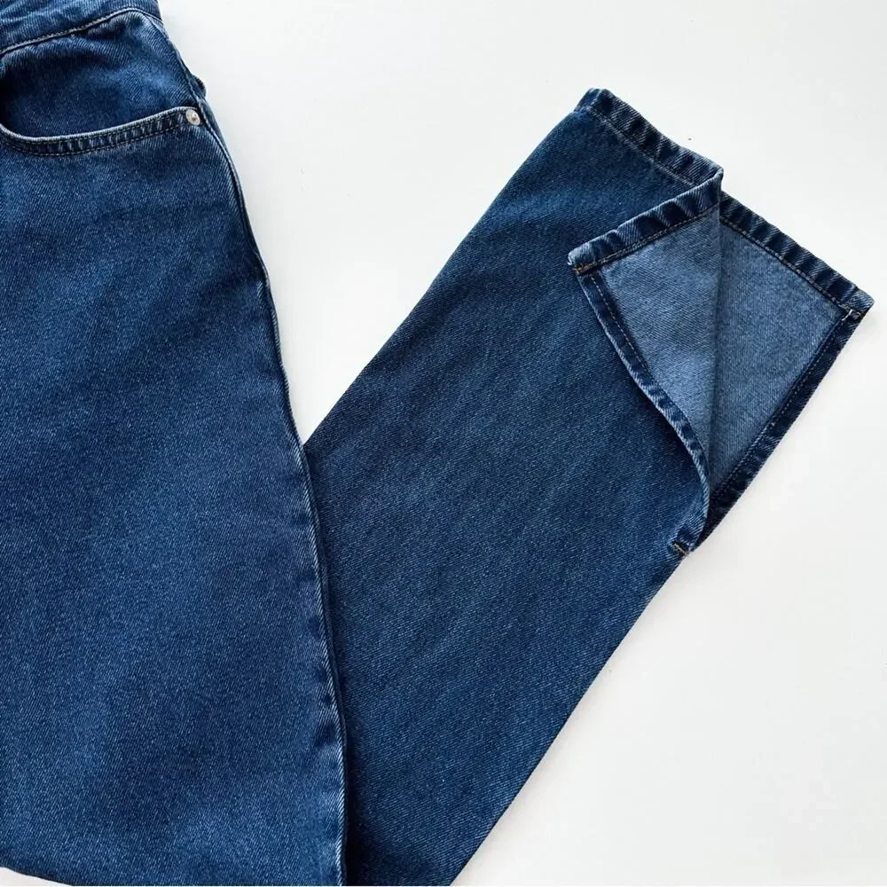 NA-KD Split Hem High Waist Denim Jeans - Picture 7 of 12